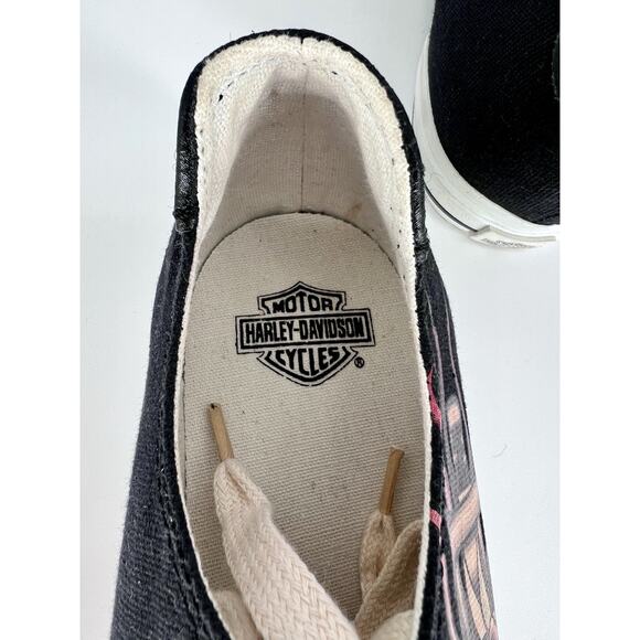 HARLEY-DAVIDSON D83605 Womens Rose & Dagger Canvas Low Tops Black Sz 9.5 NWT - Picture 9 of 12